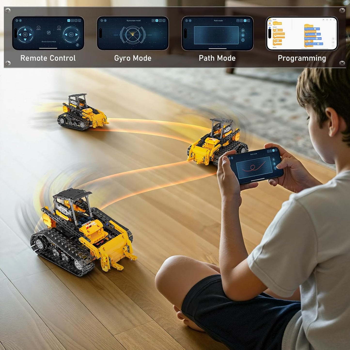 5in1 STEM Robot Building Toys for Kids 6-12, App & Remote Control STEM Excavator Bulldozer Crane Robot Building Kits, 736PCS DIY Educational Construction Building Sets, Erector Set Gift for Boys Girls