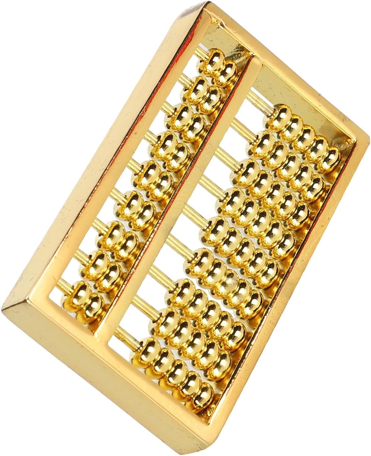 Akozon Mini Brass Abacus, 9 Gears Chinese Math Calculating Tool, Ideal for Kids, Adults and Abacus Collection, 1.5-inch