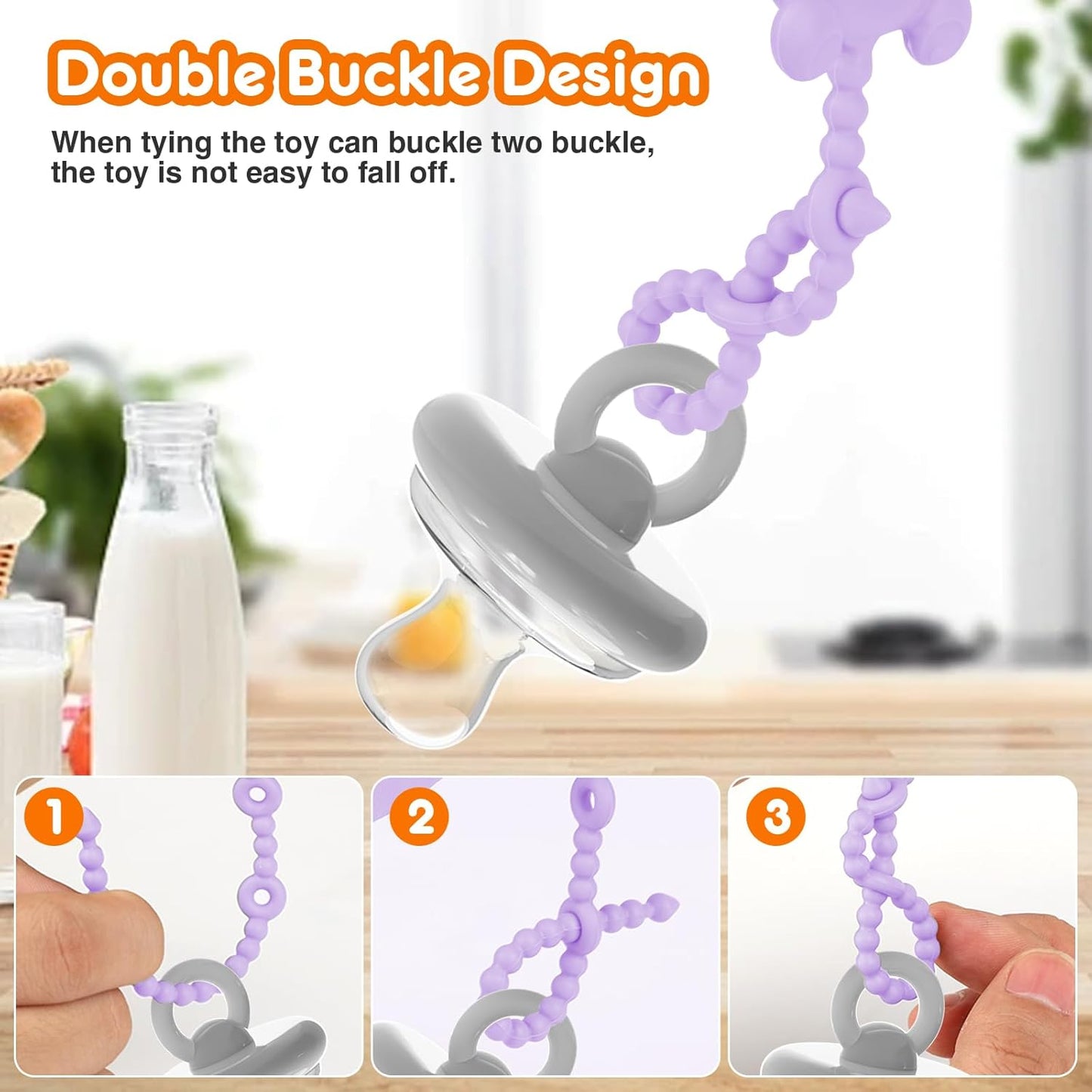 Toy Straps for Baby, 6pcs Adjustable Toy Holder for Stroller Accessories, Silicone Baby Tether Pacifier Clip, No Throw Baby Travel Essential Leash for High Chair, Car Seat, Baby Toy Clips