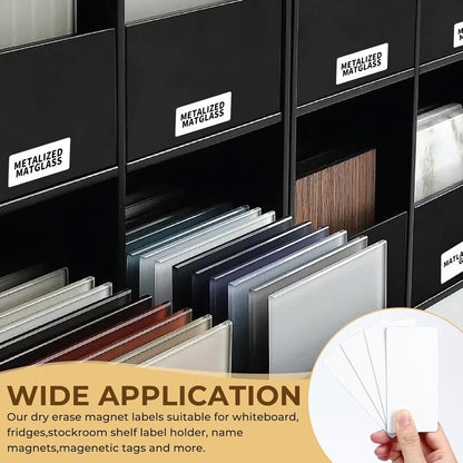 50 Pcs 4'' x 2'' Reusable Dry Erase Blank Magnetic Labels for Whiteboards