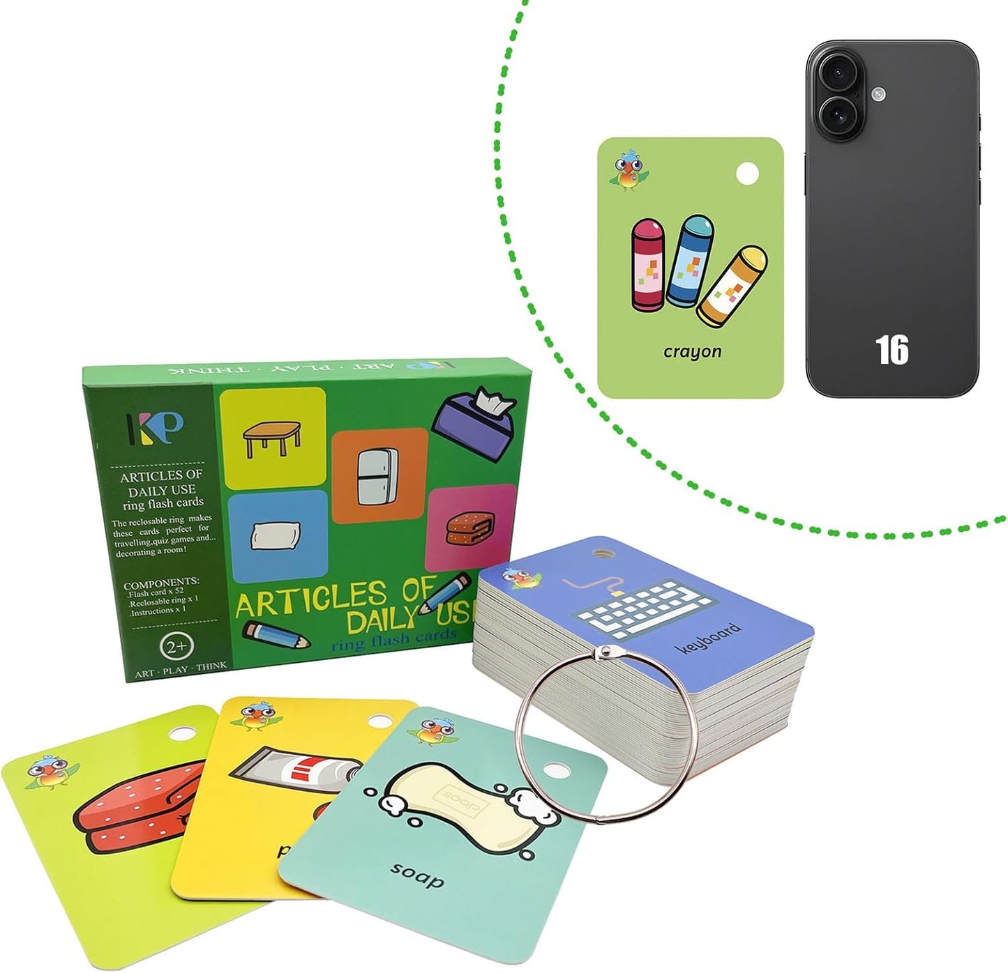 Toddler Number Flash Cards,No.123 Sight Words with Pictures Preschool Kids Flash Cards 28 Pcs with Ring(Number)