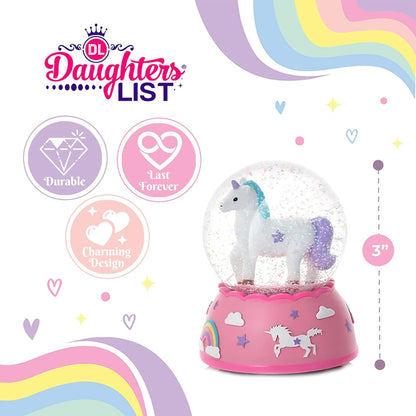 Shatterproof Unicorn Snow Globe for Girls - Handpainted with Musical Melody - Plastic Snow Globes for Kids - Unbreakable Snow Globe - Child Safe