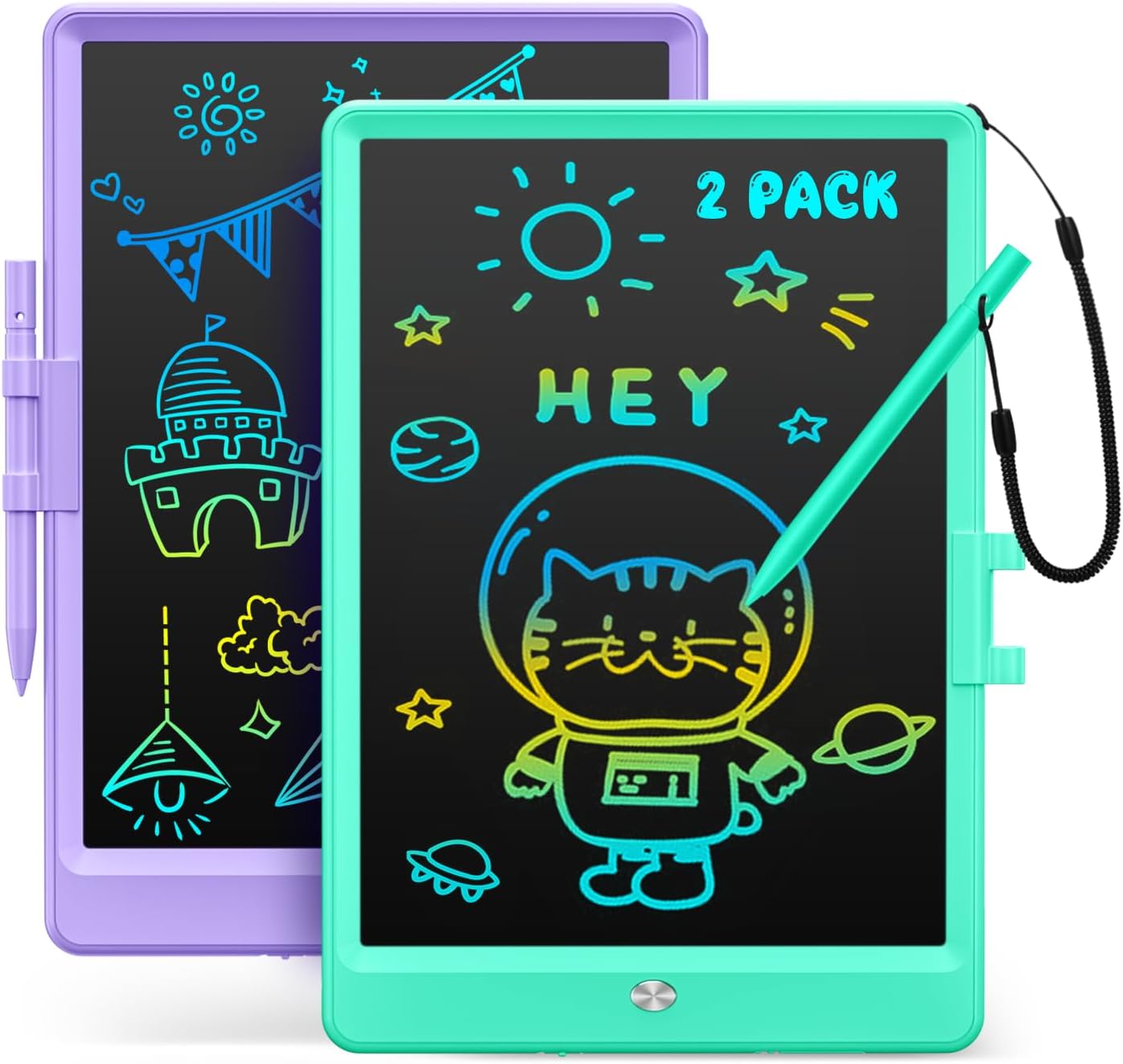 Kidopire LCD Writing Tablet, 2Pack Reusable Drawing Pad for Kids, Colorful Doodle Board Kid Drawing Tablet, Educational Toddler Girl Toys, Birthday Gift Ideas for 3 4 5 6 7 8 Year Old Kids