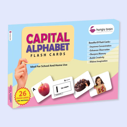 Hungry Brain Capital Alphabet High Contrast Baby Flash Cards 3 Months to 6 Years | Visual Stimulation Cards | Brain Development, Montessori Early Learning for Toddlers, Infants, Preschool Kids