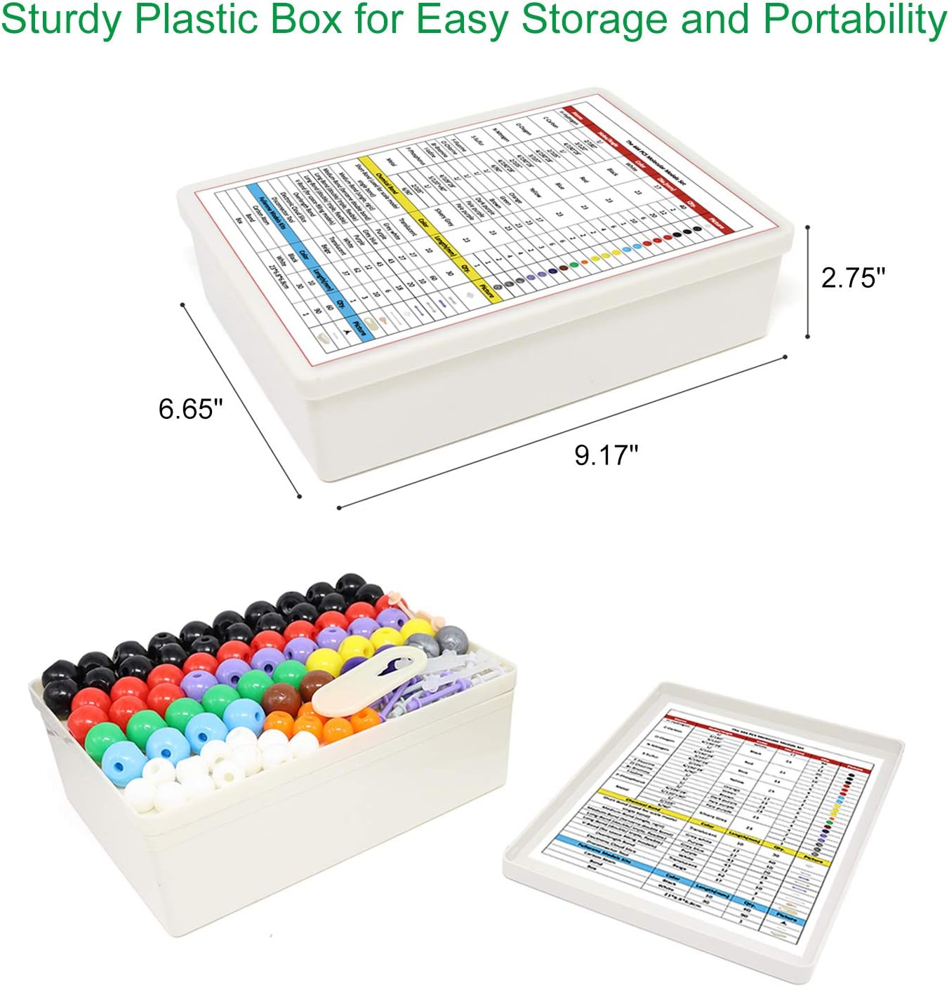 RELIANCER Molecular Model Kit,419PCS Organic Molecular Chemistry Set w/Atoms & Bonds,Molecular Structures Building Kit for Chemistry Learning,STEM Science Kits for Teachers,Students,Young Scientists