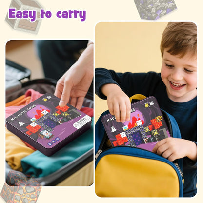 WMXDU Magnetic Blocks with Magnet Box-35PCS Magnet Cubes, Magnetic Tiles Kids Build Cubes Travel Game Toys, Road Trip ‌Sensory Toy Christmas Birthday Gifts for Boys & Girls Ages 3
