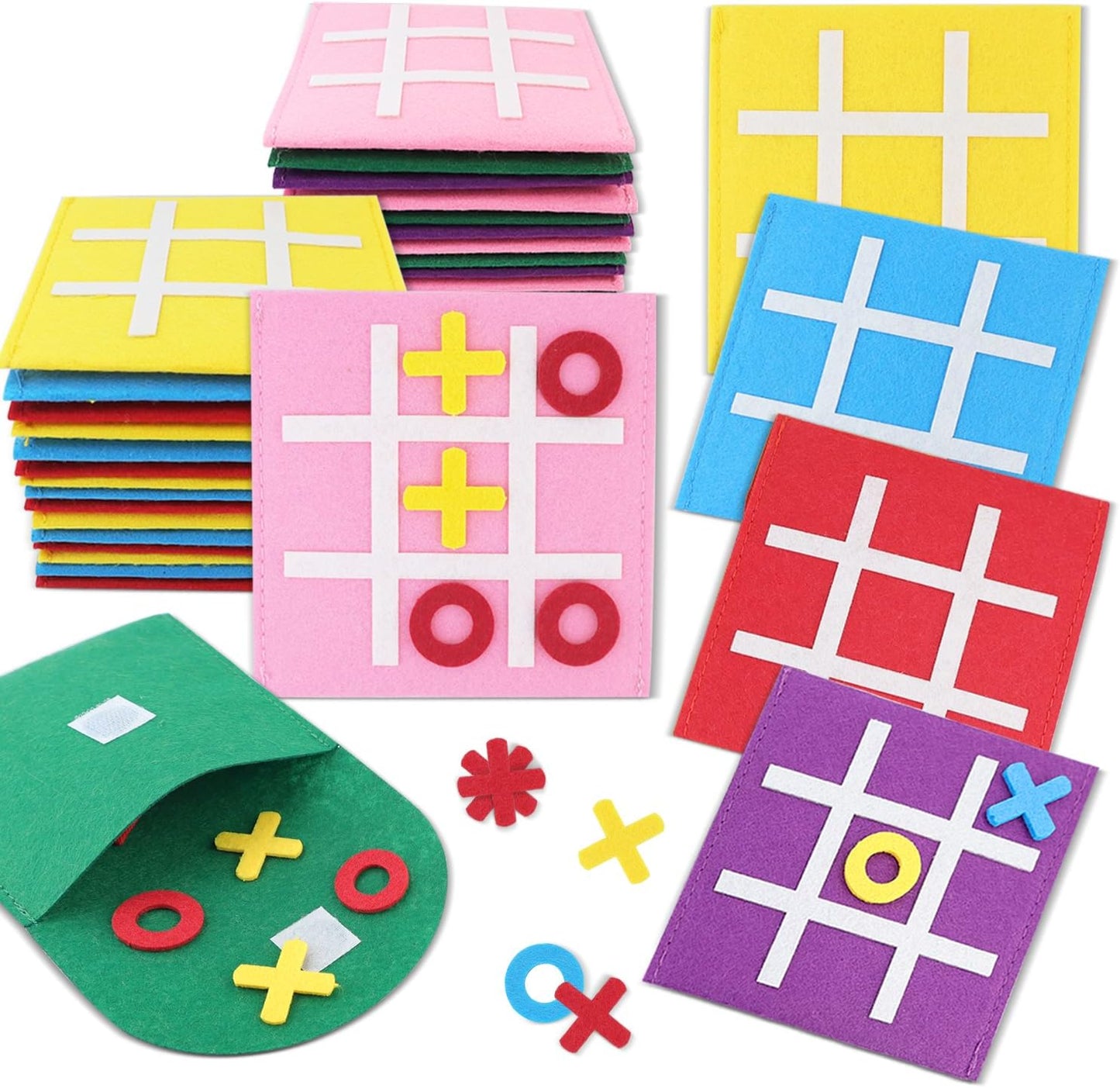 PJDRLLC Kids Party Favors: Mini 3-in-a-Row Board Games - Travel Toys for Birthday Valentines Christmas (Bulk Pack of 30)