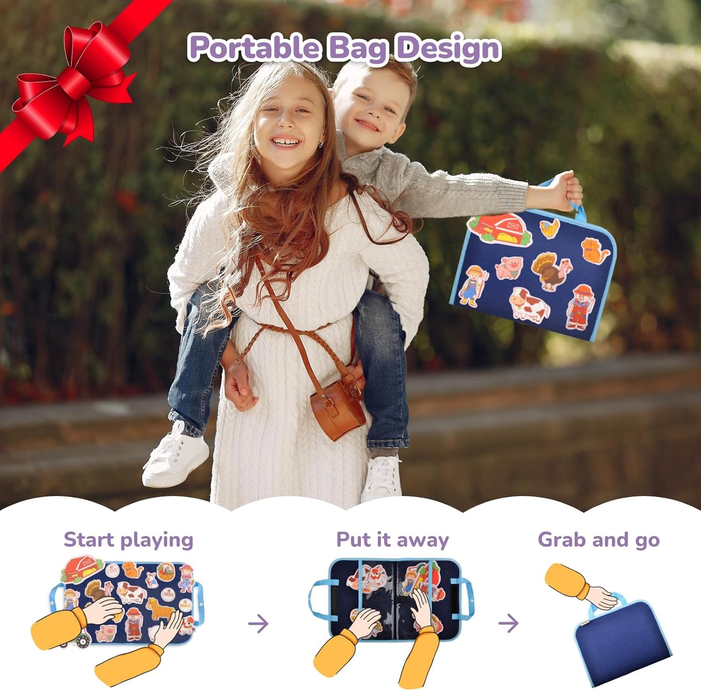 CHEFAN 12 Pack Felt Board Bible Stories Pieces,Flannel Board Stories for Preschool Activities Included a Felt Bag
