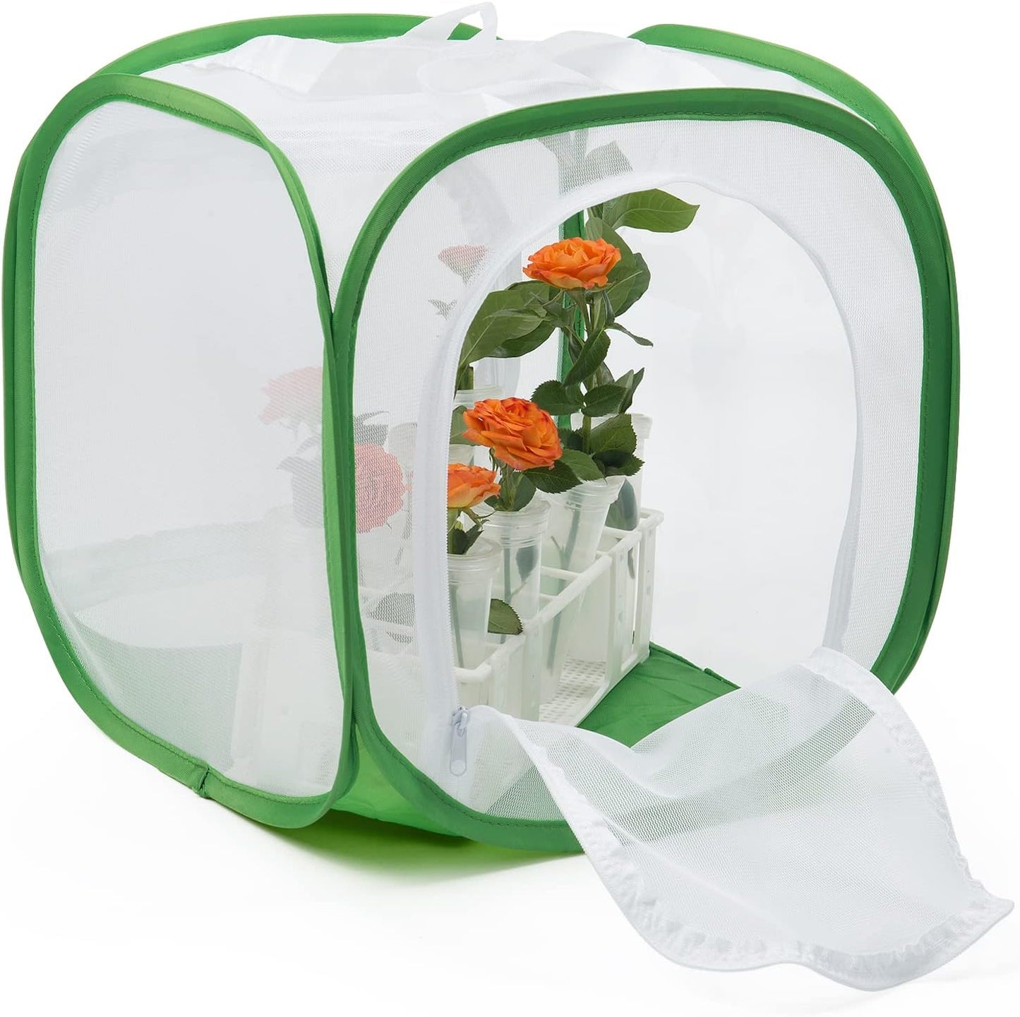 Two Doors Monarch Butterfly Habitat, Insect Mesh Cage, Caterpillar Enclosure Terrarium Pop-up (15.7 X 15.7 X 24 Inches)