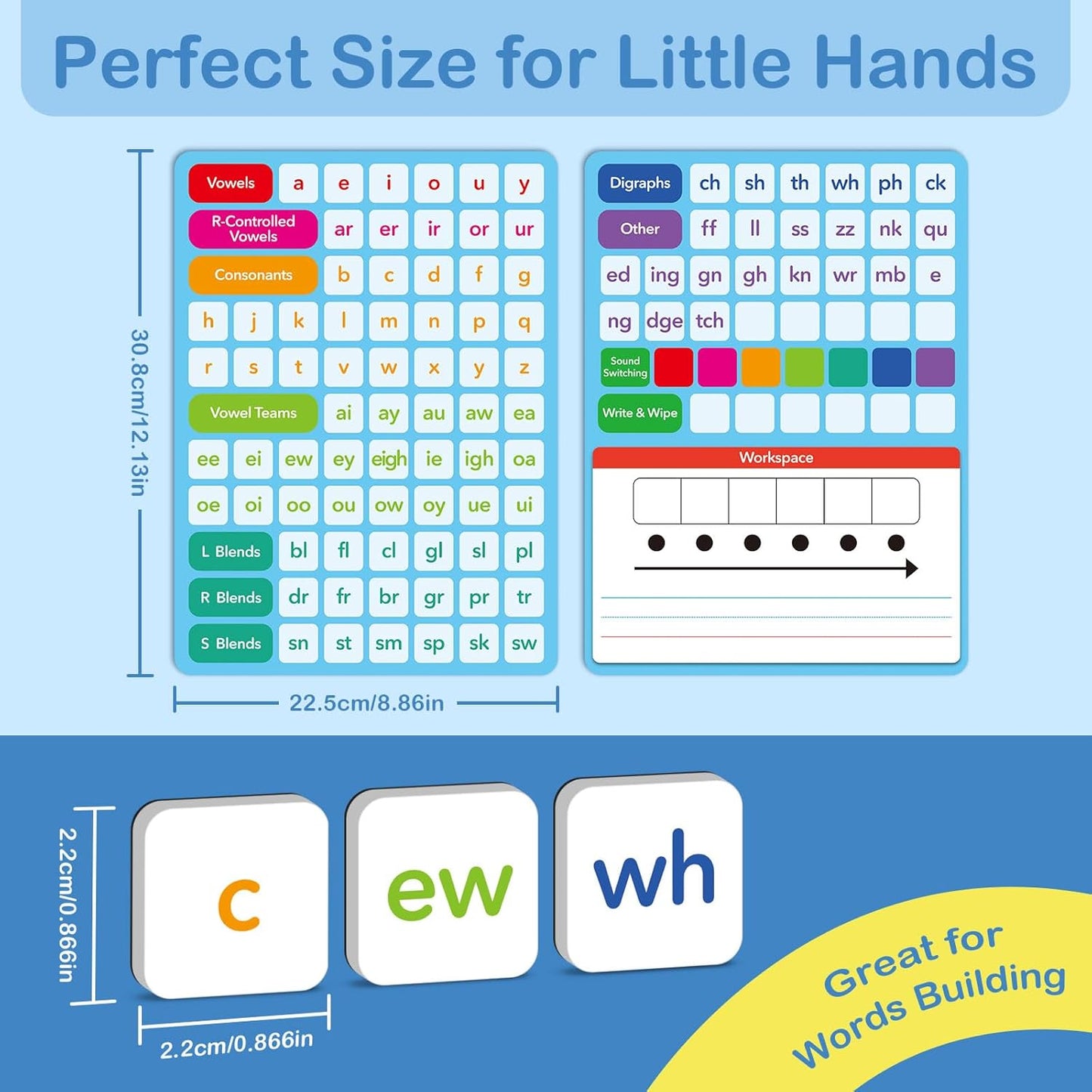 Aizweb Phonics Magnetic Letters Tiles,Hooked on Phonics Alphabet Letter Sound,Learn to Read Spelling Phonemic Awareness Speech Therapy Reading Manipulative,Preschool Pre k Classroom Materials