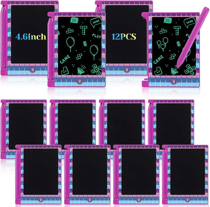 Nezyo 24 Pack Toy Inspires Party Favors Supplies, LCD Writing Tablet for Kids, 4.6'' Mini Board Drawing Tablet, Cartoon Goodie Bags Stuffers Birthday Toddler Boy Student Gifts