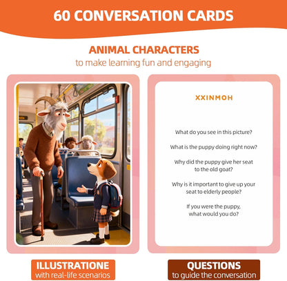 Speech Therapy Materials, Who What Why Conversation Cards for Kids – Learning Game for Social Skills, Emotional Intelligence & Critical Thinking, Sequencing Game & Articulation Materials, Ages 4+