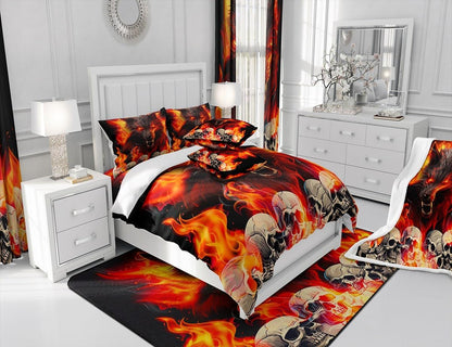 Manfei Musical Kids Fitted Sheet Full Size, MusicalGuitar Radio Drum Kit Headset Print Bedding Set 3pcs for Boys Girls, Rock Music Bed Cover with 2 Pillowcases, Soft Polyester Bedding, No Top Sheet