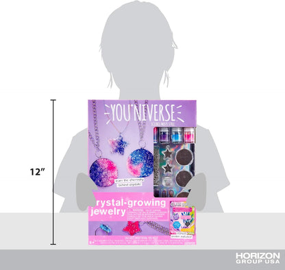 Just My Style YOU*niverse Crystal Growing Accessories by Horizon Group USA, Girl STEM Kit, Design 8 Crystal Growing Accessories & Make Your Own Pendants, Sparkling Hair Pins, Ring & More