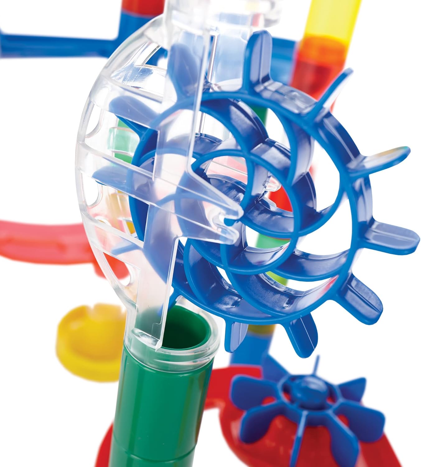 MindWare Marble Run and Add-on Set - 120+ Piece Building Set for Kids Plus Over 20 Marbles