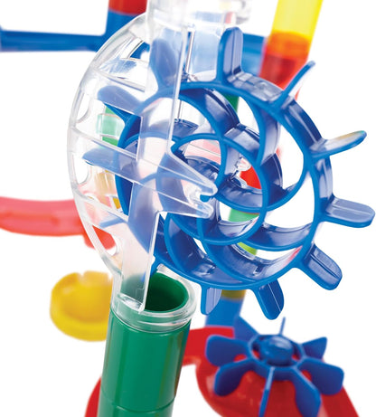 MindWare Marble Run and Add-on Set - 120+ Piece Building Set for Kids Plus Over 20 Marbles