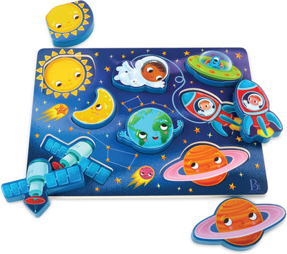 B. toys – Peek & Explore – School BusChunky Puzzle for Toddlers,Educational & Developmental Toys for Kids – 2+ Years