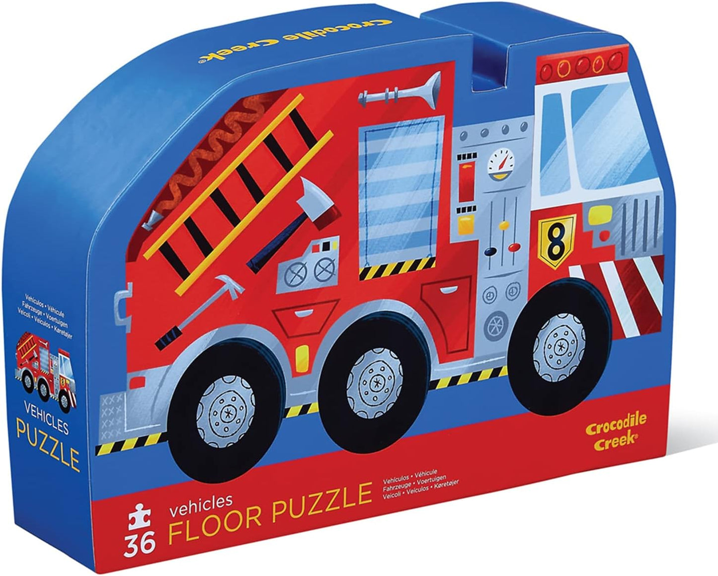 Crocodile Creek 36-Piece Jigsaw Floor Puzzle - Shark Reef - for Kids Ages 3-5 - Heavy-Duty Shaped Box for Storage - 24" W x 18" H Finished