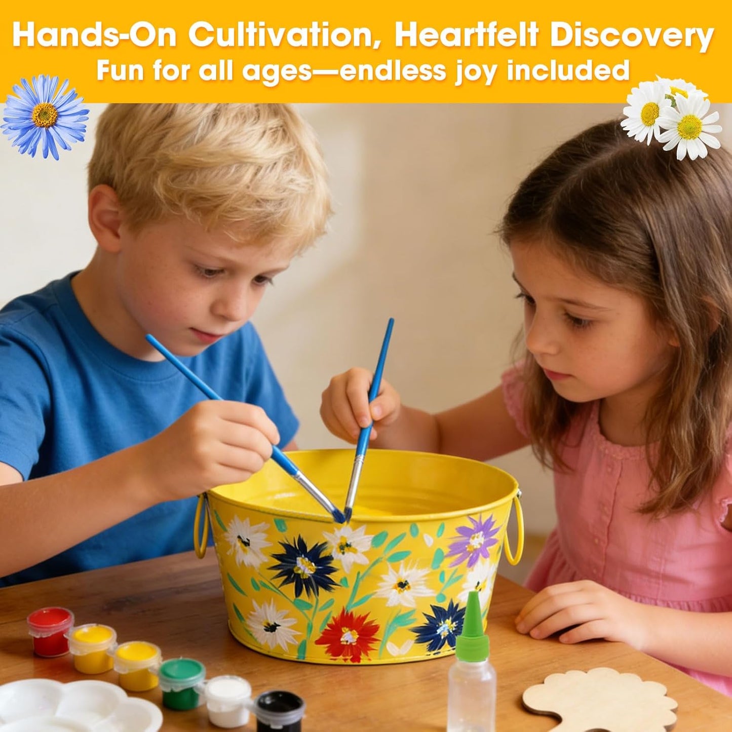 2 Set Paint & Plant Flower Gardening Kit for Kids, Fun Gardening Set Unique Birthday, Arts and Crafts Gifts for Girls Boys Adults