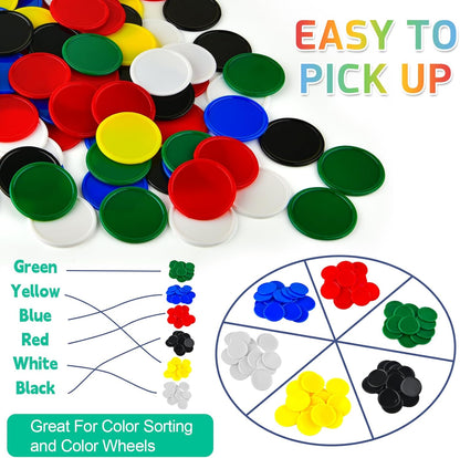 Coopay 600 Pieces Plastic Poker Chips Learning Counters Disks Bingo Chip Counting Discs Markers for Math Practice and Poker Card Game Tokens, Teaching Rewards, 38 mm/ 1.5 Inches (Red)