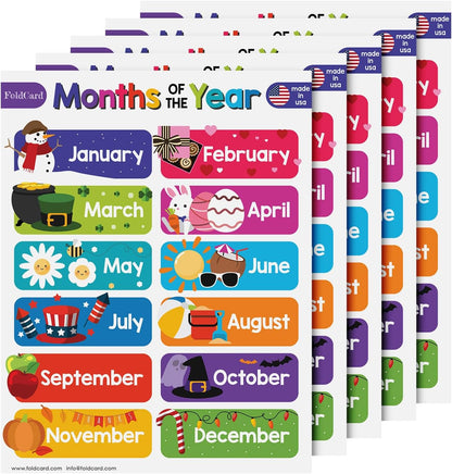 Multiplication Chart Math Table Poster – Double-Sided Educational Visual/Learning Aid Poster, Bright and Colorful | Glossy Durable Cardstock | 8.5 x 11" | 5 per Pack