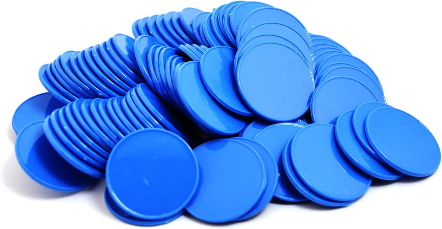 Smartdealspro 100pcs 32mm/1.26 Inch Opaque Plastic Learning Counters Disks Mini Poker Chips Game Tokens with Storage Box (Red)