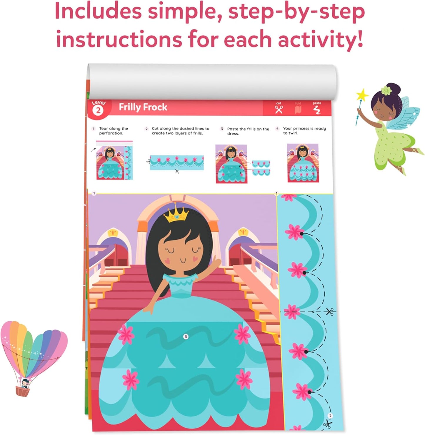 Skillmatics Scissor Skills Activity Book - Snip Snip, 25 Cutting Activities for Preschoolers, Felt Craft Kit, 2 Child-Safe Scissors, Fine Motor Skills, Screen-Free Fun, Gifts for Kids Ages 3-7