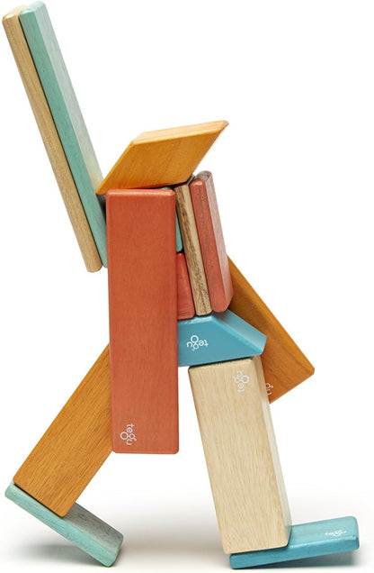 14 Piece Tegu Magnetic Wooden Block Set, Blues
