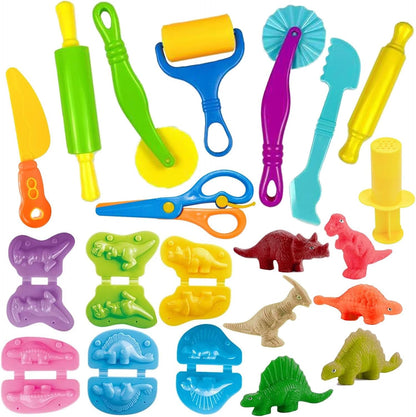 Unleash Creativity with 6 Unique Dino Molds Dough Toys Dough Accessories Set.Ideal as a Gift for Kids Aged 3-4-8 Years