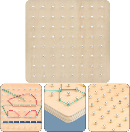 Rubber Band Board, Education Toys for Kids, Math Manipulative Education for Kids with Challenge Cards for Creating Geometric Shapes, STEM