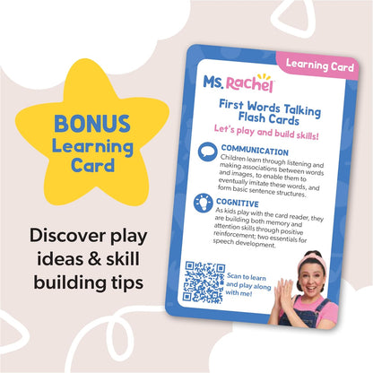 Ms. Rachel Official First Words Talking Flash Cards with Electronic Reader, 100 Words, Educational Toys & Toddler Toys for Girls & Boys Ages 1-2+
