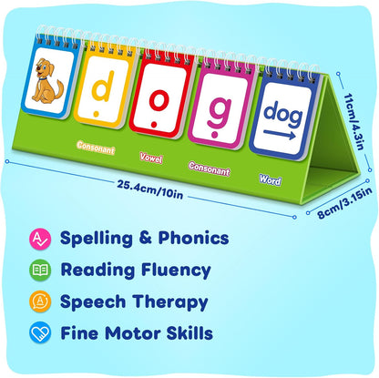CVC Word Games,Phonics Flash Cards for Preschool Kindergarten Learning Activity,Spelling Reading Manipulative Educational Toy Speech Therapy Homeschool Classroom School Teacher Supplies