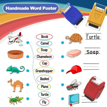 Handwriting Lines Stamp Roller Self-Inking Line Rolling Stamps Handwriting Practice Tool for Teachers Kids Kindergarten (Yellow)