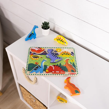 Melissa & Doug Safari Wooden Chunky Puzzle (8 pcs), Educational Screen Free Activity for Toddler, Preschoolers and Kids Ages 2+ - FSC Certified