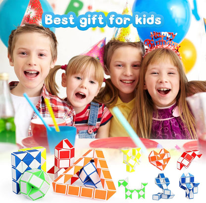 Ganowo Fidget Snake Cube Mini Twist Puzzle(12PACK) -Party Favors, Goody Bag Filler,Carnival Prizes,Classroom Rewards,School,Birthday Gift-Easter Egg Fillers for Kid Brain Teasers Speed Cube
