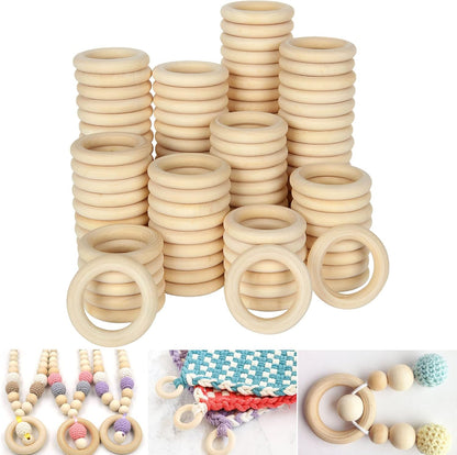 APACALI 20PCS Wood Rings for Crafts 4 Inch Large Natural Unfinished Wooden Ring 96mm Smooth Solid Smooth Wood Macrame Rings for DIY Crochet Wood Hoops Connectors Jewelry Making