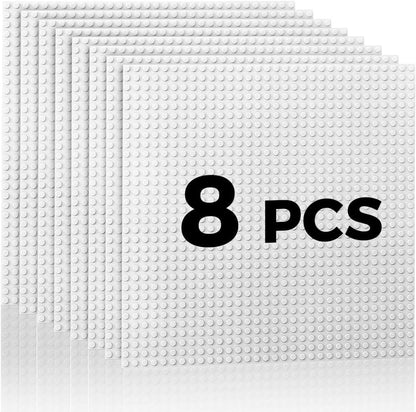 Classic Baseplates Building Plates-10" x 10" Building Boards,100% Compatible with All Major Brands and Activity Table, Creative Platforms Mats for Toy Bricks (Sand, 8 Pack)