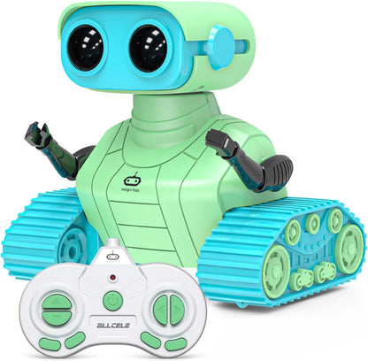 ALLCELE LED RC Robot Toys for Girls with Programming, Music, Demo and LED Function, Remote Control Robot Toy, Gift for Girls 3-8 Years Old Blue Pink