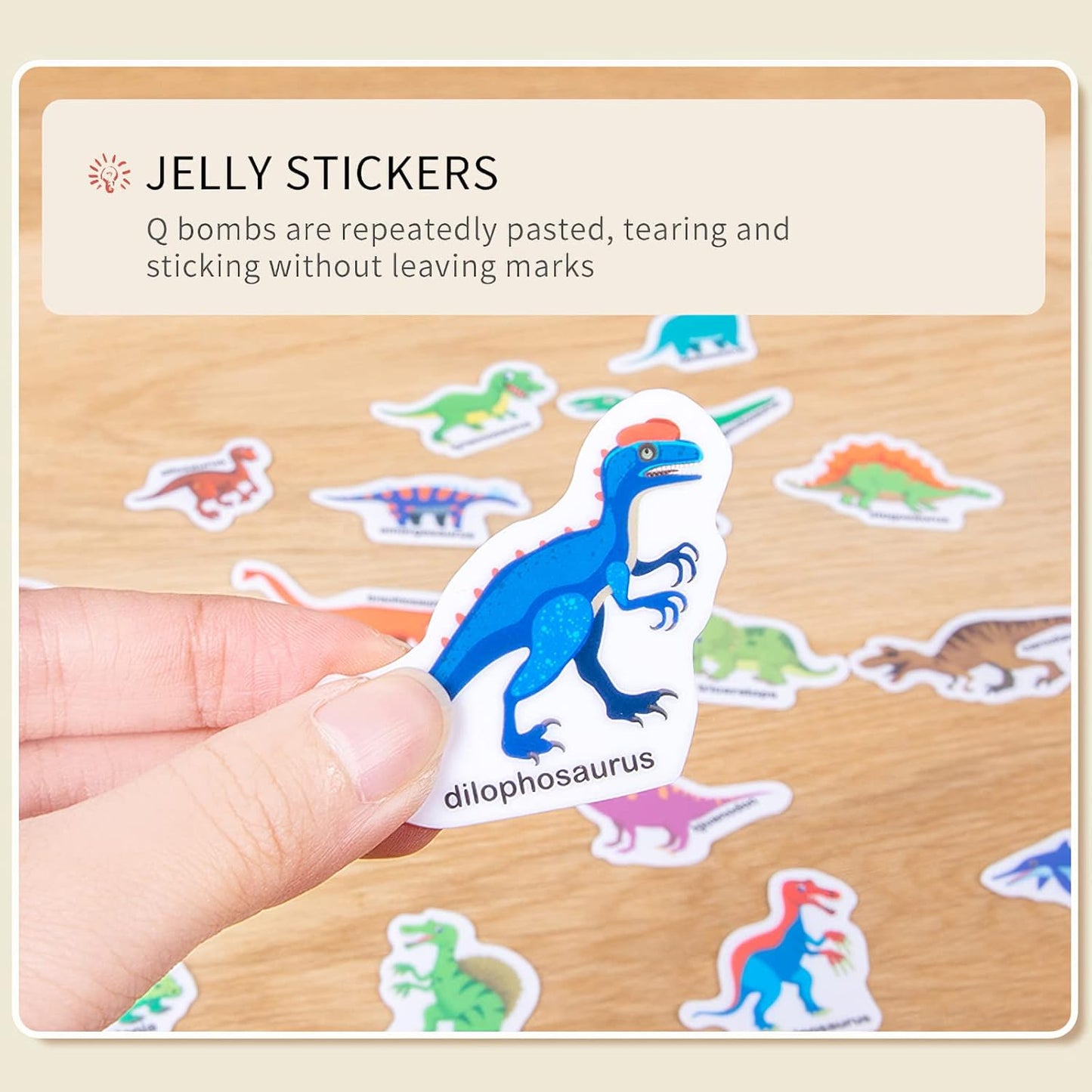 Jelly Reusable Sticker Books for Toddlers 1-3 2-4 Years, Portable Travel Toys Sticker Activity Book for Kids 2 3 4 Year Old Girls Boys (Animals)