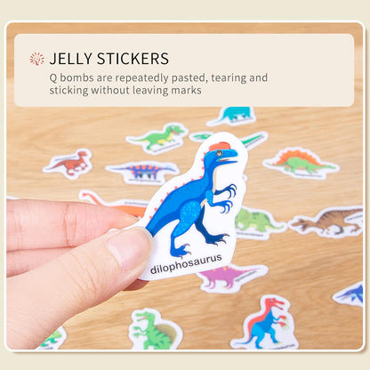 Jelly Reusable Sticker Books for Toddlers 1-3 2-4 Years, Portable Travel Toys Sticker Activity Book for Kids 2 3 4 Year Old Girls Boys (Animals)