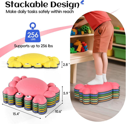TOPNEW Stepping Stones for Kids, Non-Slip Balance Stepping Stones for Promoting Children's Coordination Skills, Toddler Stepping Stones Obstacle Course for Kids Age 3 4 5 6 7+
