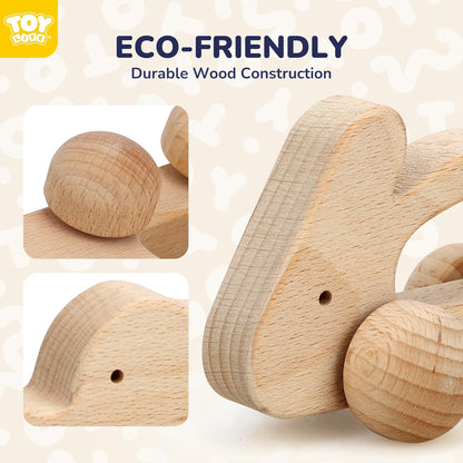 TOY Life Wooden Toys Cars, Montessori Baby Toys 6-12 Months, Wooden Baby Toys Rattle Cars for Toddlers 1-3, Baby Boy Girl Nursery Decor, Montessori Toys for 1 Year Old Boy First Birthday Gift