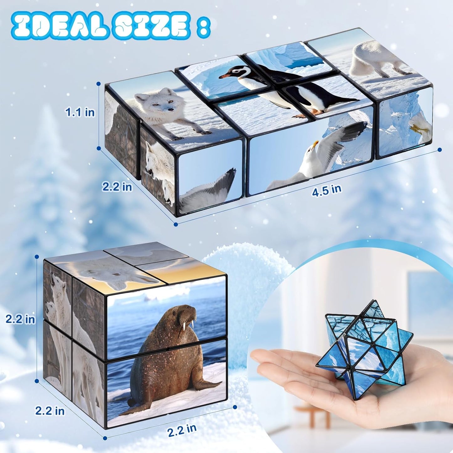 Star Cube Magic Cube Set, 2 in 1 Yoshimoto Cube for Kids and Adults, Toy for Boys and Girls Ages 8-12