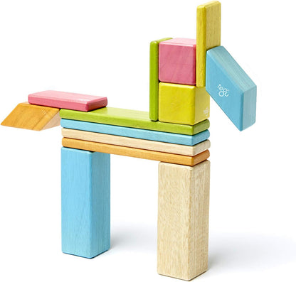 14 Piece Tegu Magnetic Wooden Block Set, Blues