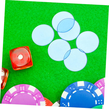 100pcs Clear Bingo Chips Transparent Counting Chips for Math Learning Game Night Plastic Game Markers for Bingo Educational Activities