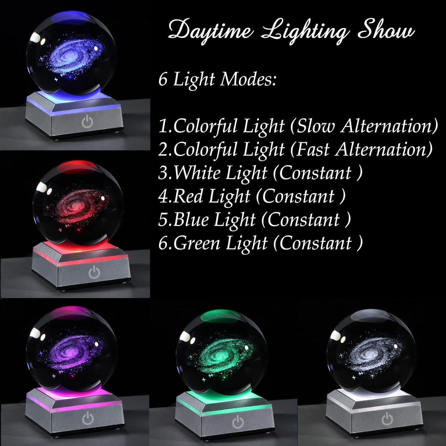 3d Solar System Model Crystal Ball 80mm 3.15inch - Outer Space Astronomy Gifts Room Decor Crystal Sphere Unique Gifts For Men Him Best Birthday Dad Physics Science Teacher Night Light Planet Lamp