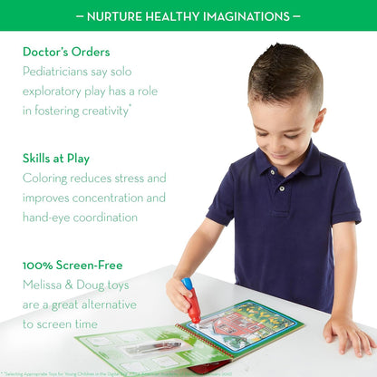 Melissa & Doug On The Go Water Wow! Mess Free Coloring Book, Reusable Water-Reveal Activity Pad, Dinosaurs, Travel Toys, Party Favors, for Toddlers & Kids Ages 3+