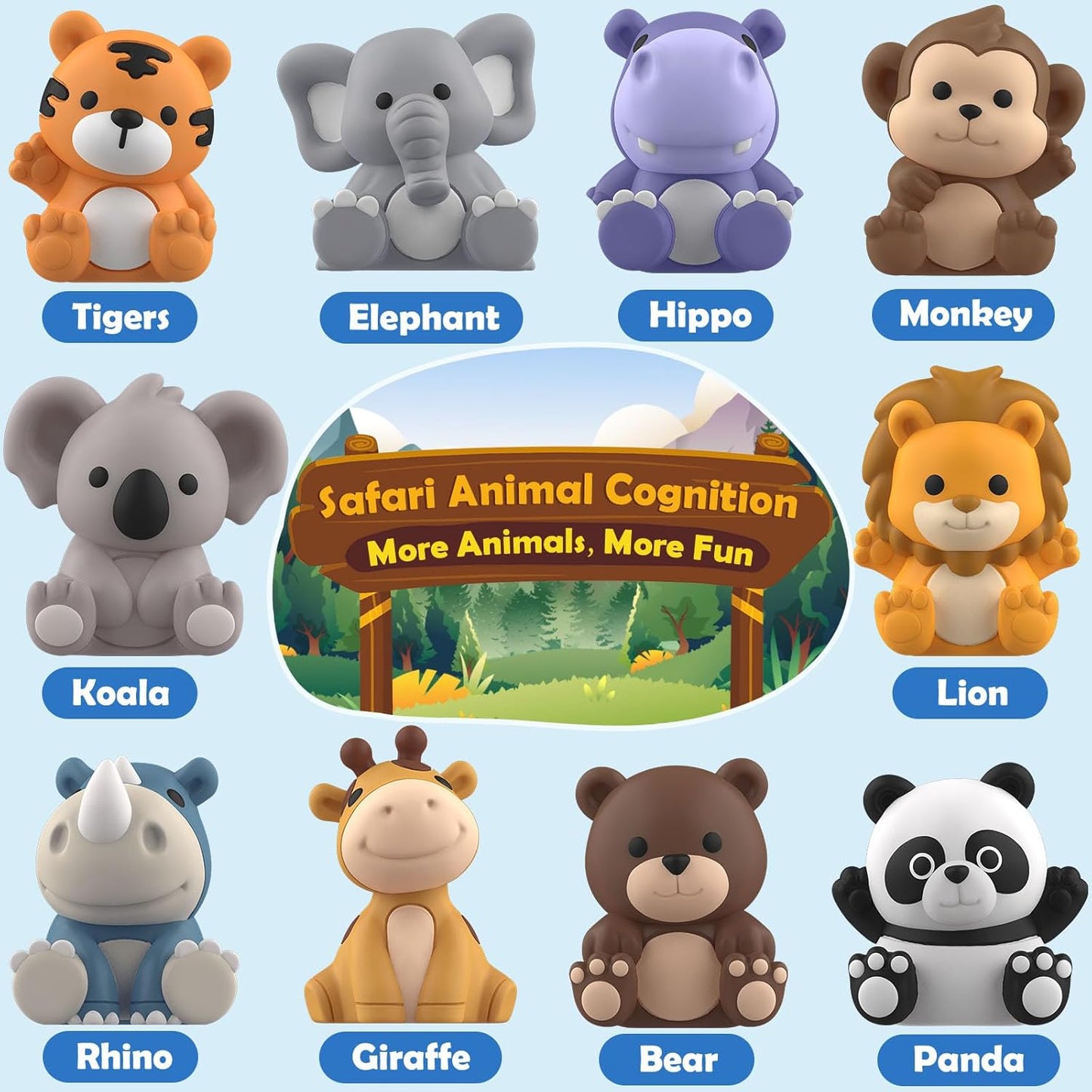 Learning Toys for 1 2 3 Year Old Boys Girls, 20 Pcs Cat Toys for Toddlers 1-3, Kitten Finger Puppet Games, Counting Matching Sorting Motor Educational Playset, Gifts for Baby Toddlers Age 12-18 Months