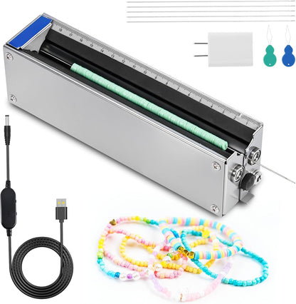 MSFULLSEA Electric Bead Spinner Bead String Machine with Graduated Scale for 3-17mm Round Clay Seed Barrel Faceted Pumpkin Tube Coated Beads Jewelry Making