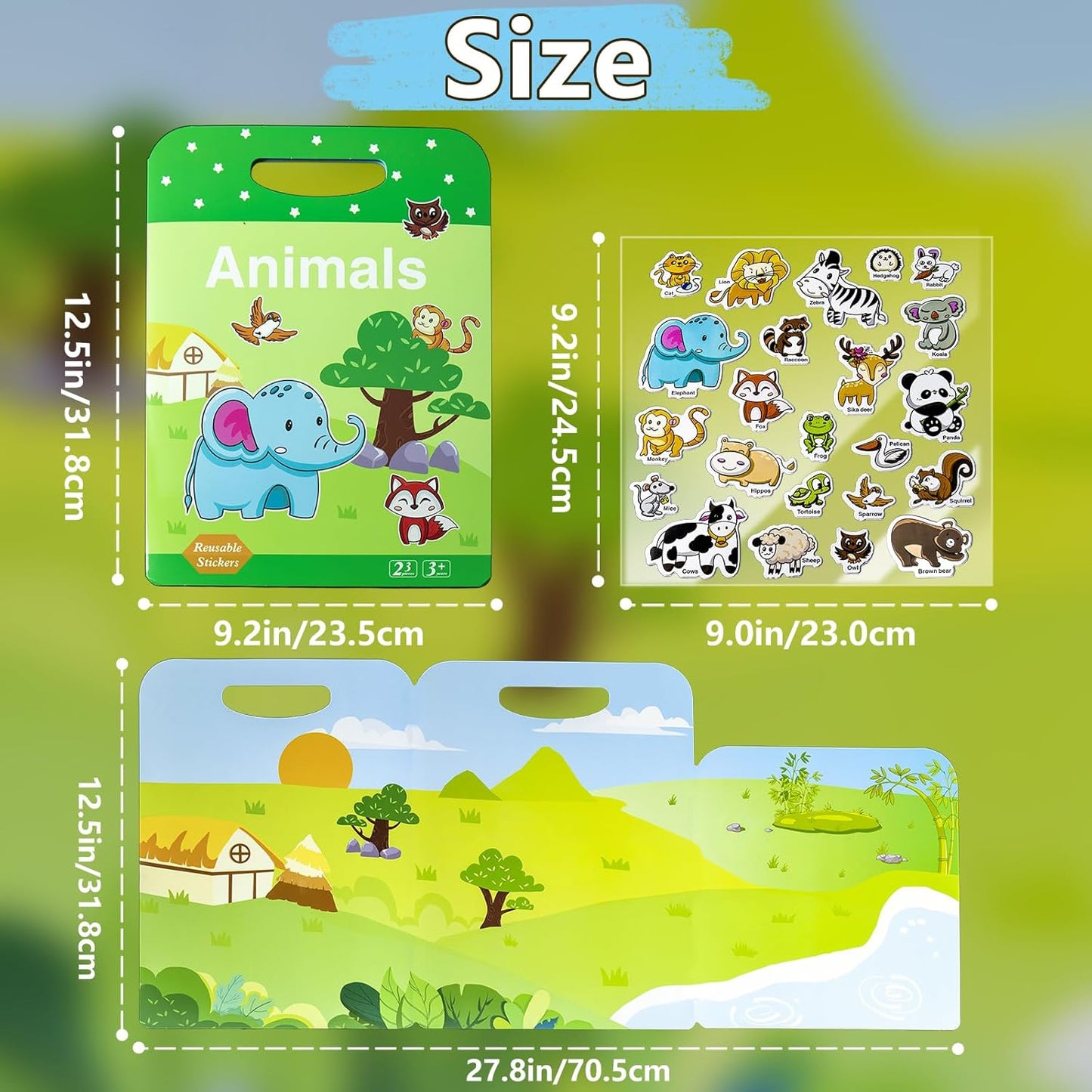 Reusable Sticker Books for Toddlers 1-3, Puffy Stickers Book for Kids Ages 2-4, Toddler Travel Activities Book Toy for Birthday Christmas - Christianity Jesus, Noah's Ark, Fairy Tales(3 Set)